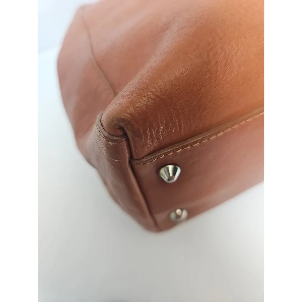 Furla Genuine Leather Medium Tote- Brown/‎ Orange Made In Italy